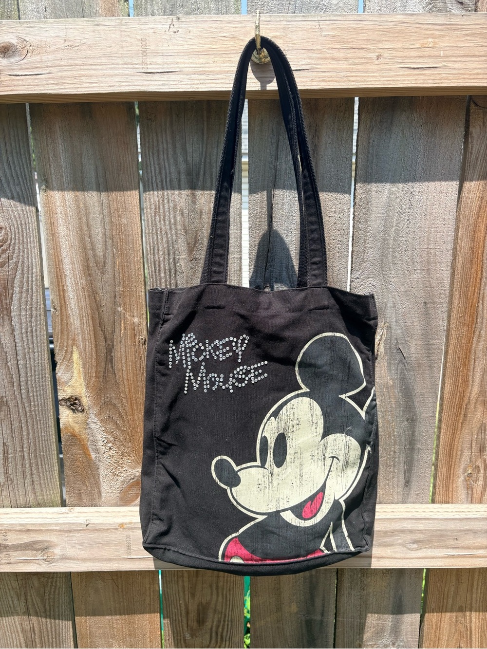 Disney Black Mickey Mouse Canvas Shoulder Tote
